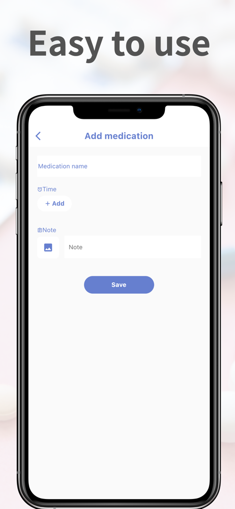 Cute Pill Reminder - Easy to use medication addition screen in the Cute Pill Reminder app