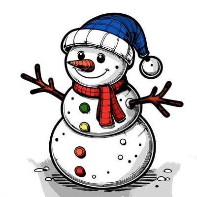 realistic christmas snowman