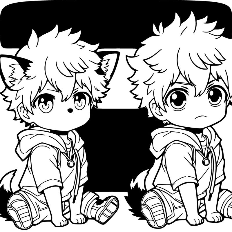 boy anime dog