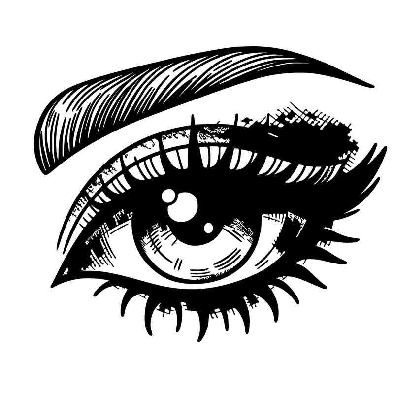 eye with eyeshadow marks