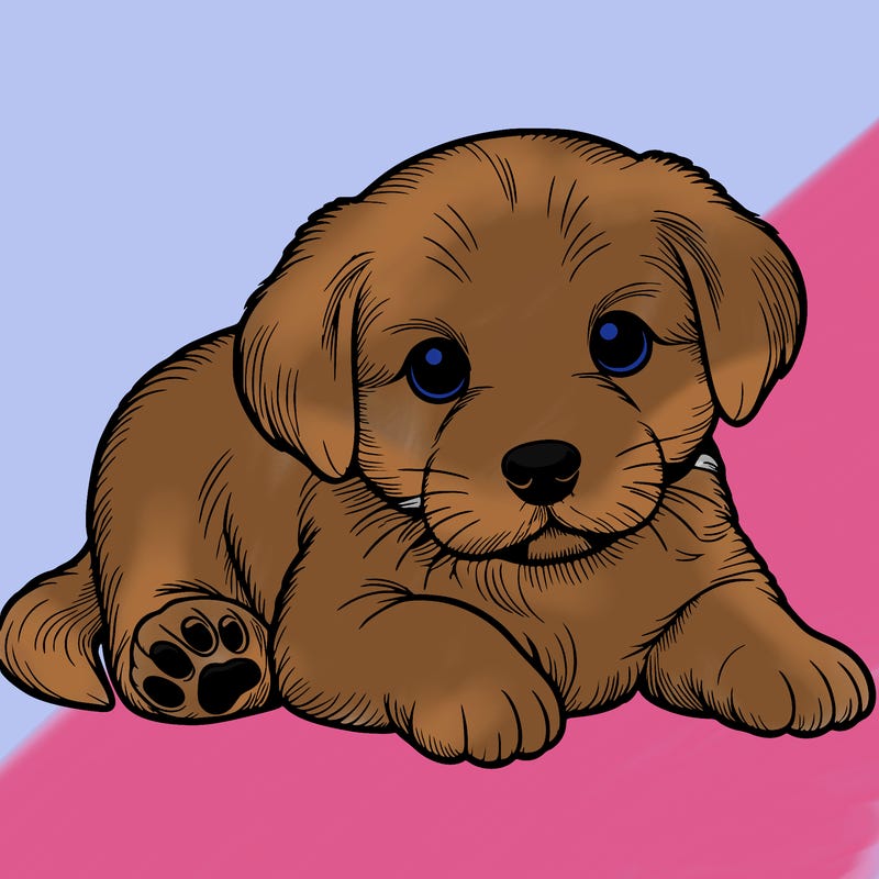 a cute realistic puppy