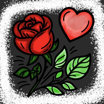 rose and heart