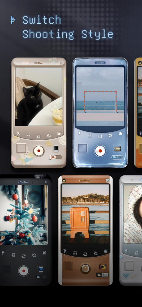 OldReel - Vintage Camcorder - Varias interfaces de cámara vintage y estilos de disparo en OldReel