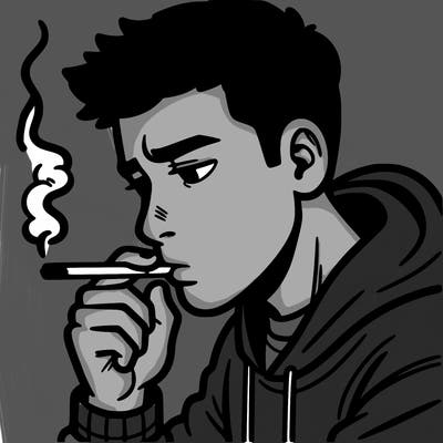 a guy smoking