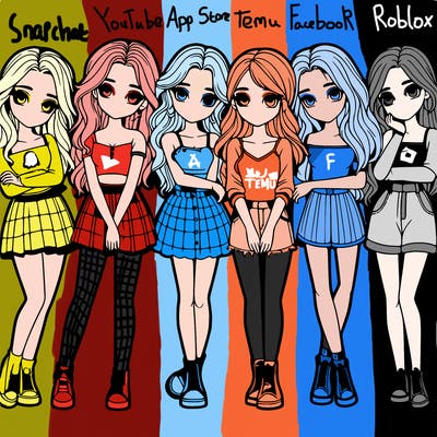 a group of girls realistic