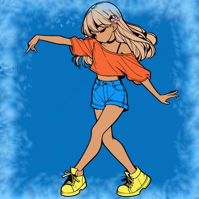 realistic girl danceing