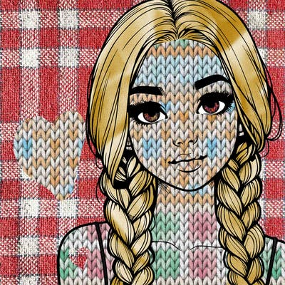 realistic girl with braids