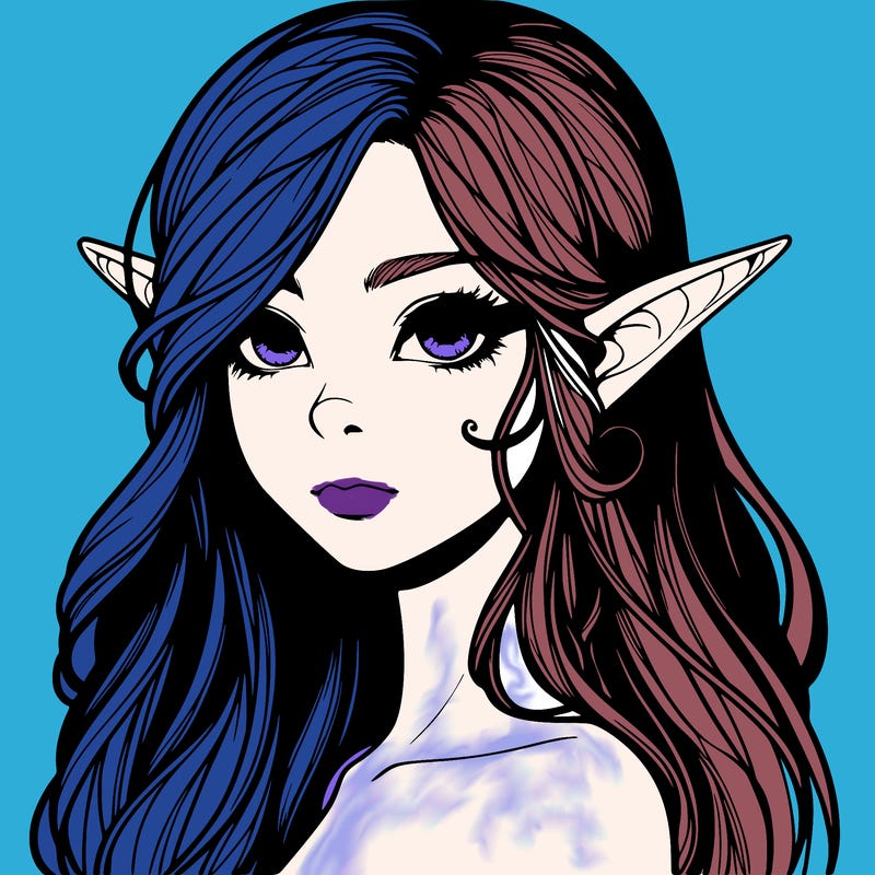 elf girl realistic dark fantasy