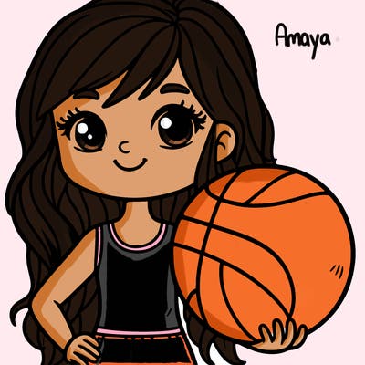 girl with basketball