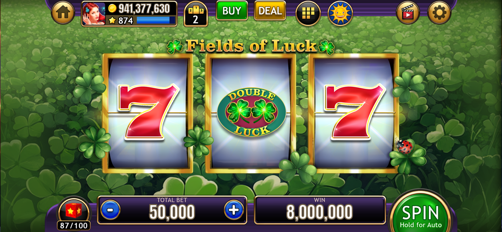 Juego de la máquina tragamonedas Fields of Luck en Wild Triple 777 Slots Casino
