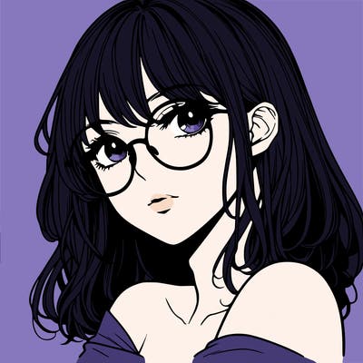 manga woman character with glasses and nice lips