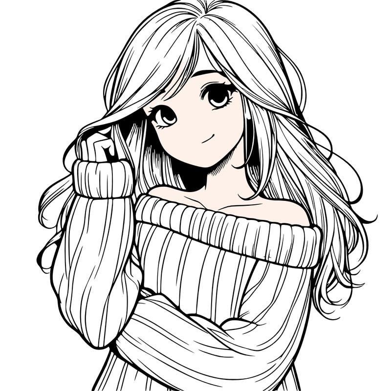 girl with sweater realistic
