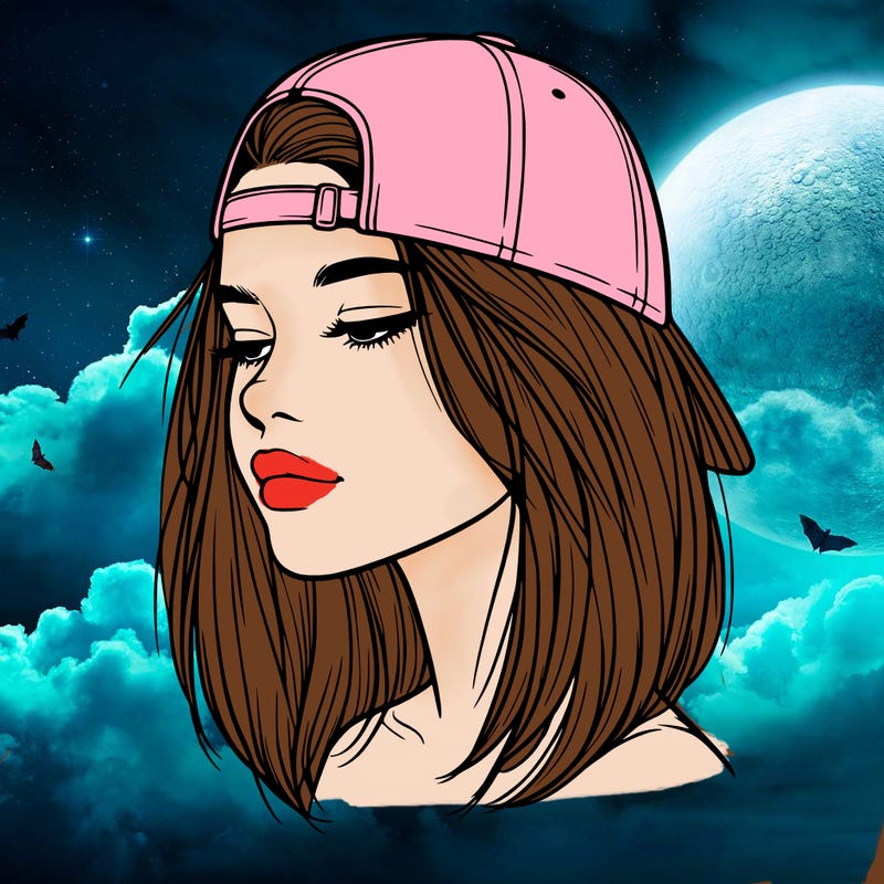 realistic  girl with a backwards hat