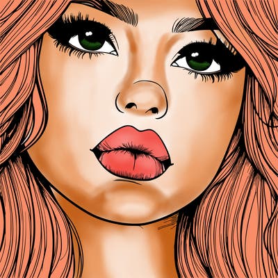 really realistic girl with lips