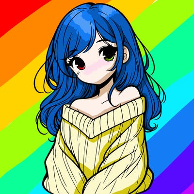 shy pretty girl wearing a sweater that is falling off one shoulder portrait