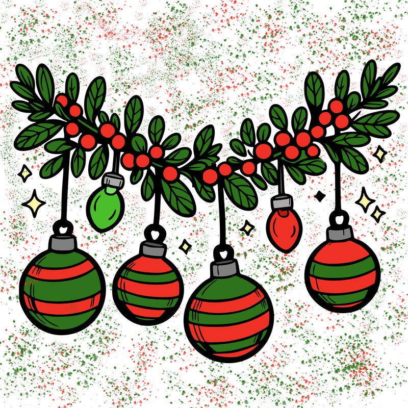 christmas garland with big bulbs