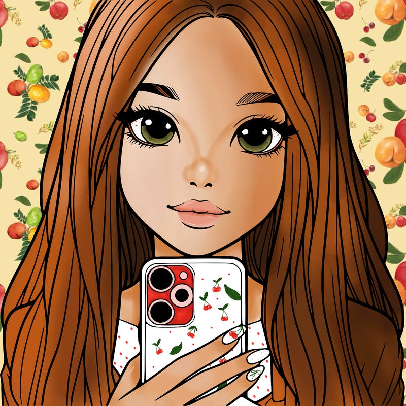 realistic girl with a phone