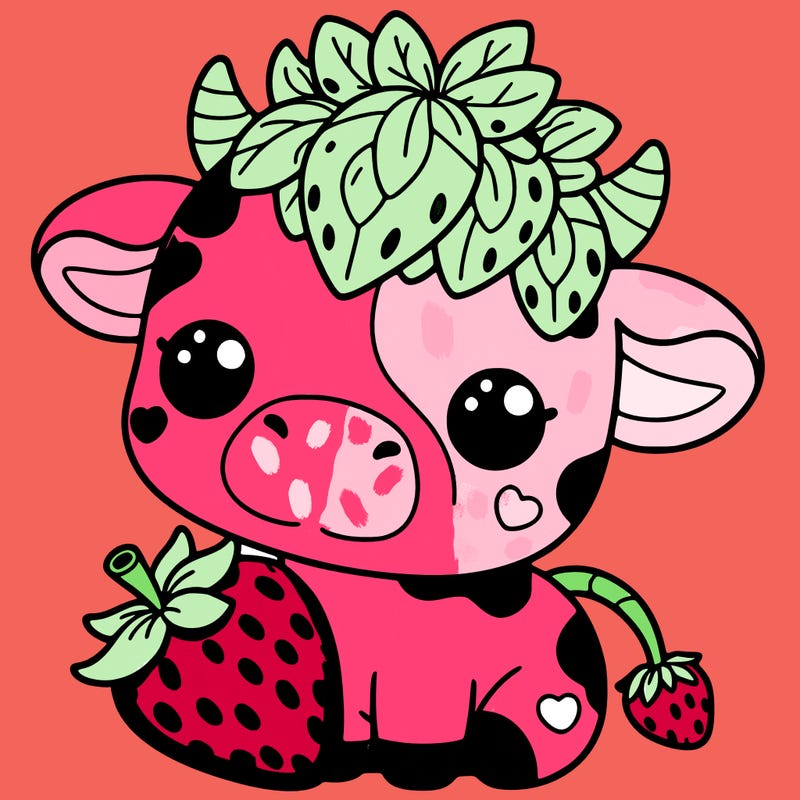 cute strawberry cow