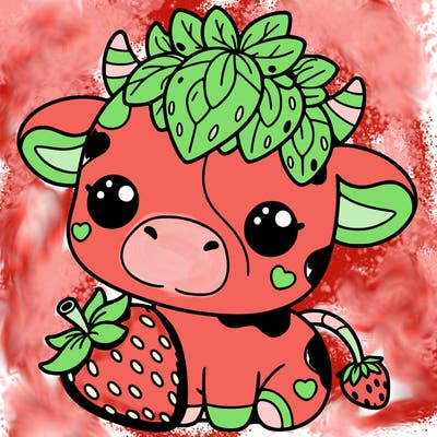 cute strawberry cow