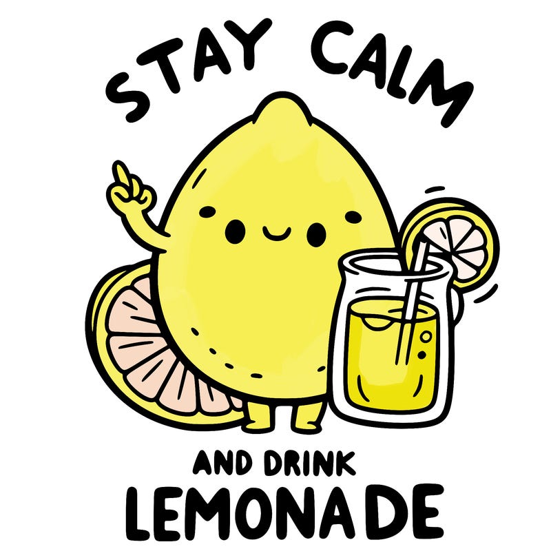stay calm and drink lemonade