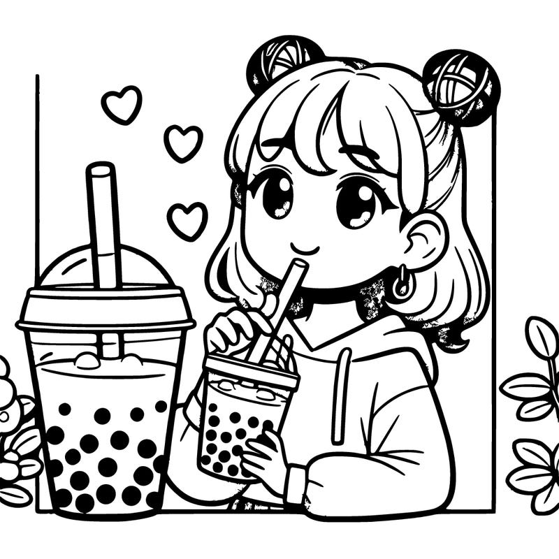 a girl holding a boba tea