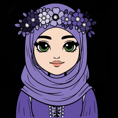 realistic girl with flower crown