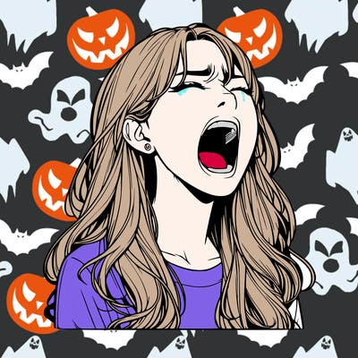 screaming realistic, girl