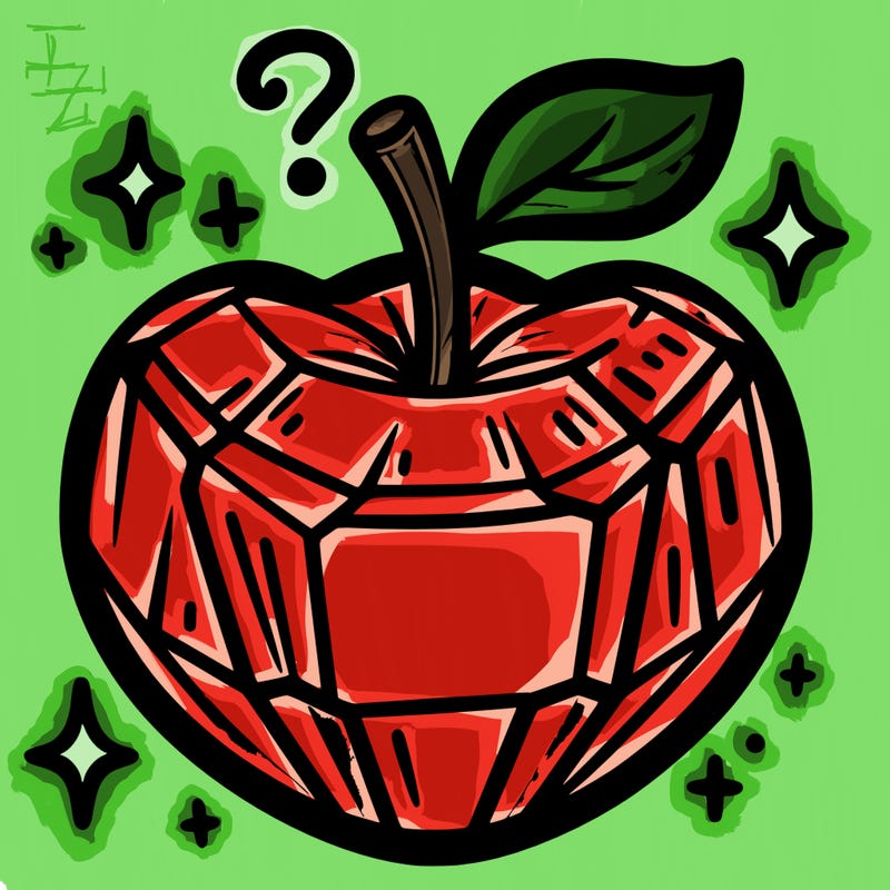 very shiny crystal apple