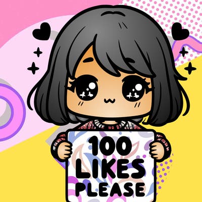 cute girl holding a sign saying 100 likes please