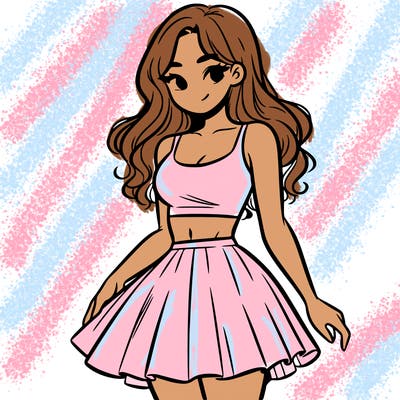 woman in a skirt and crop top