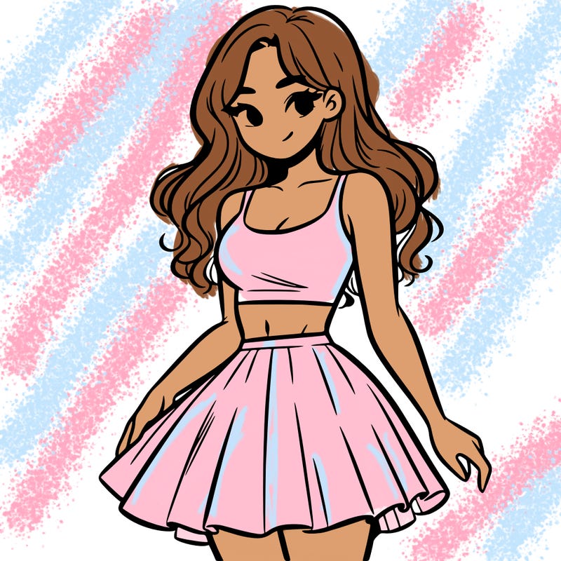 woman in a skirt and crop top