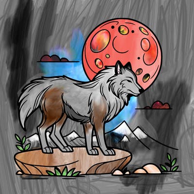 wolf moonlight