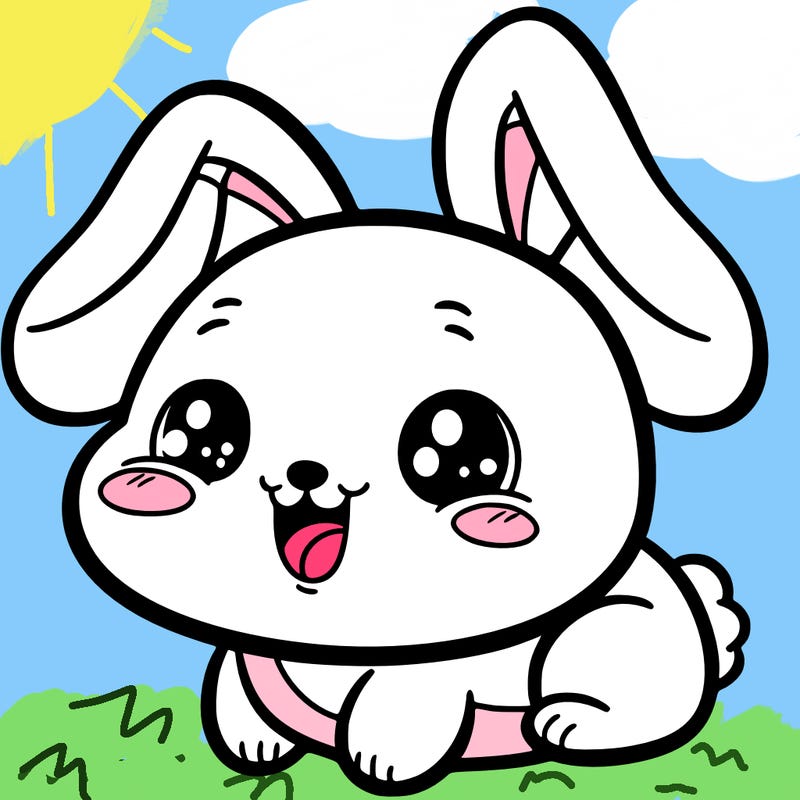 bunny with a happy expression