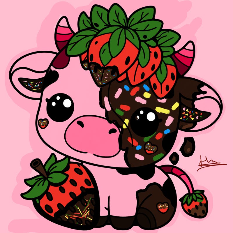 cute strawberry cow