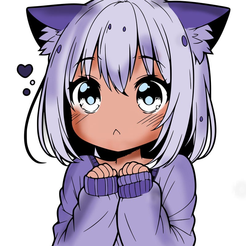 shy anime catgirl