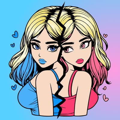 realistic girl split