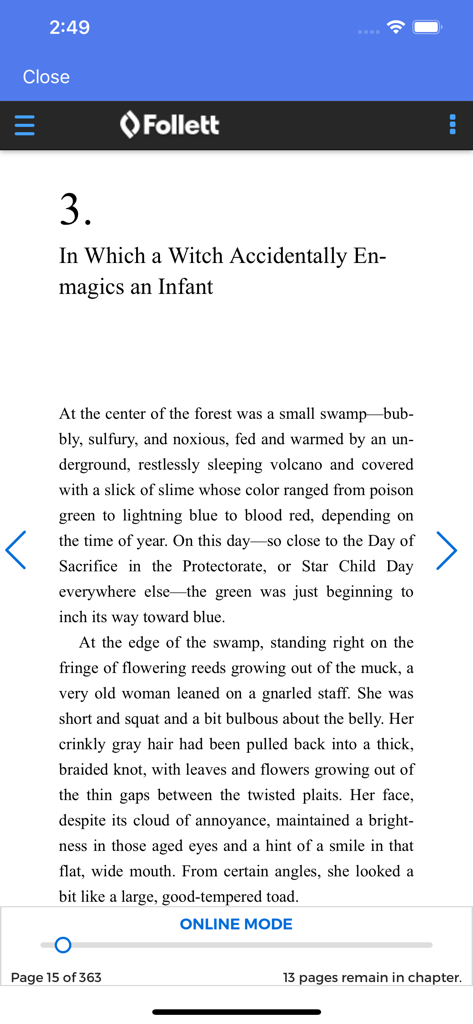 Destiny Discover - Destiny Discover mobile app interface for reading digital library books