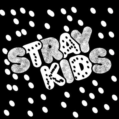 bubble letters saying stray kids
