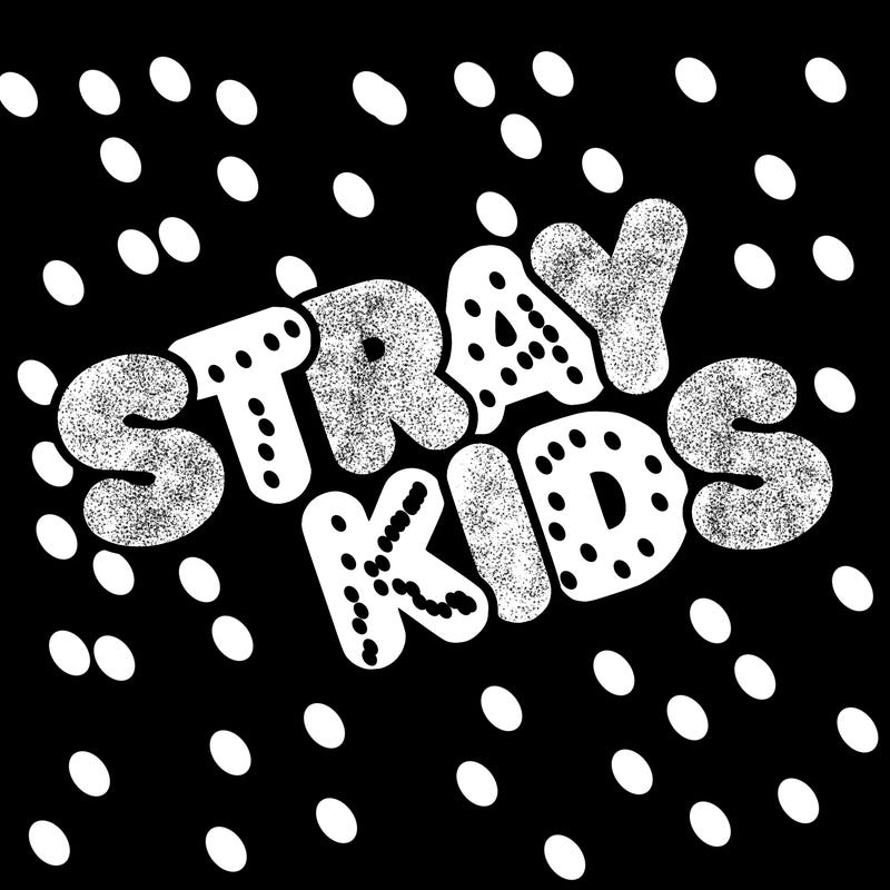 bubble letters saying stray kids
