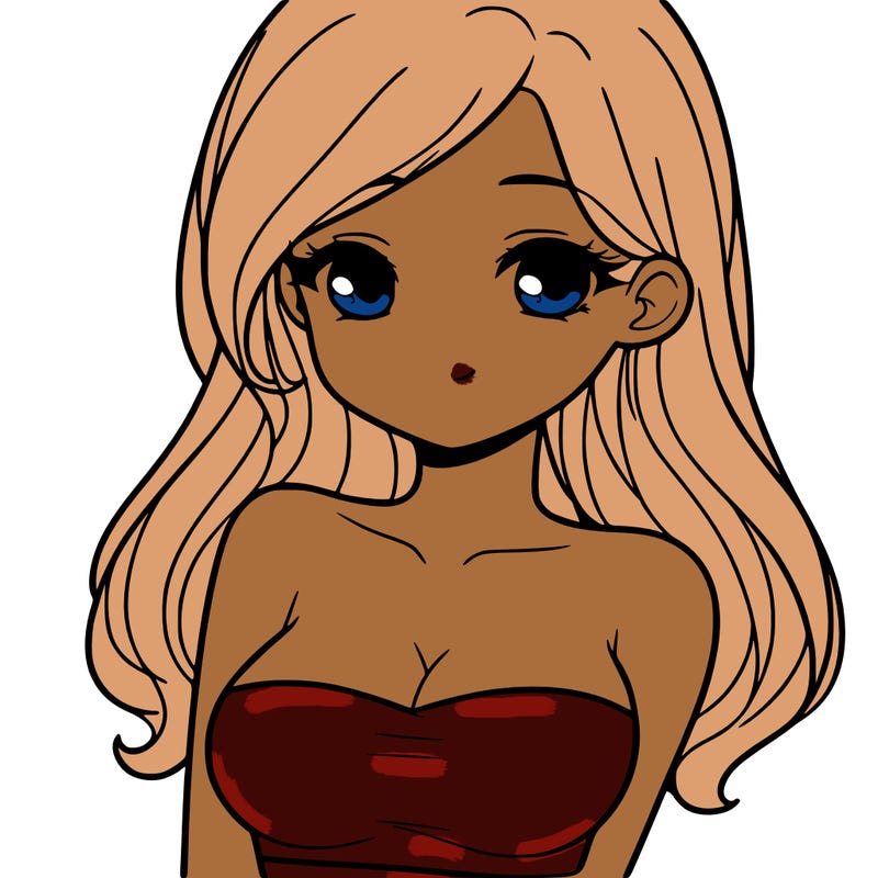 a pretty young girl in a tube top