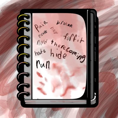blank, realistic notebook