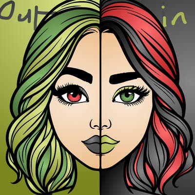 realistic girl split half