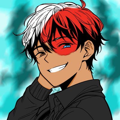 manga, boy grinning, handsome