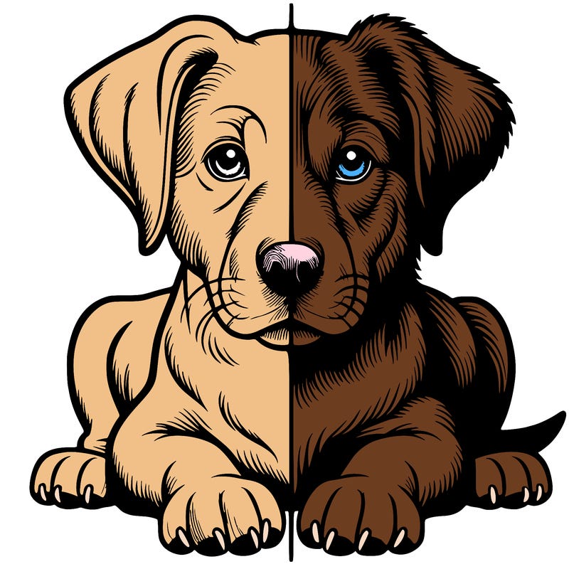 realistic dog split picture