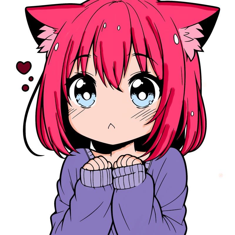 shy anime catgirl