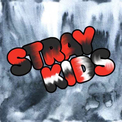 bubble letters saying stray kids