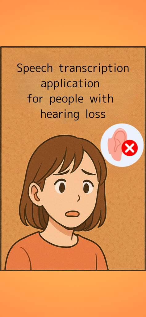 Speech-to-Text-App - Illustration einer Person und eines Hörverlustsymbols für eine Sprachtranskriptions-App