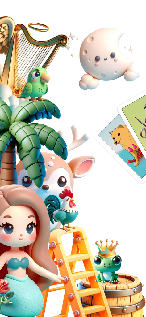 Barajaverso ® Lotería Mexicana - Colorful 3D cartoon illustrations of traditional Mexican Loteria characters including the mermaid, rooster, and moon.