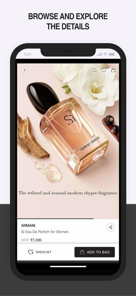 Shoppers Stop Fashion Shopping - Shoppers StopモバイルショッピングアプリのArmani Siオードパルファムの商品ページ