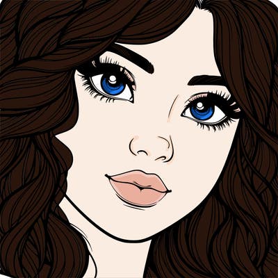 beautiful realistic girl close up to the camera with wavy hair,